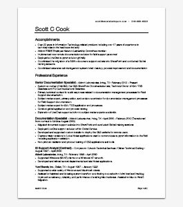 Scott Cook's Resume